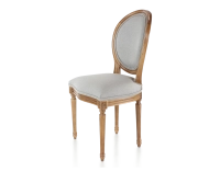 Chaise ancienne style Louis XVI bois teinte ancienne et tissu gris clair Chaise ancienne style Louis XVI bois teinte ancienne et tissu gris clair