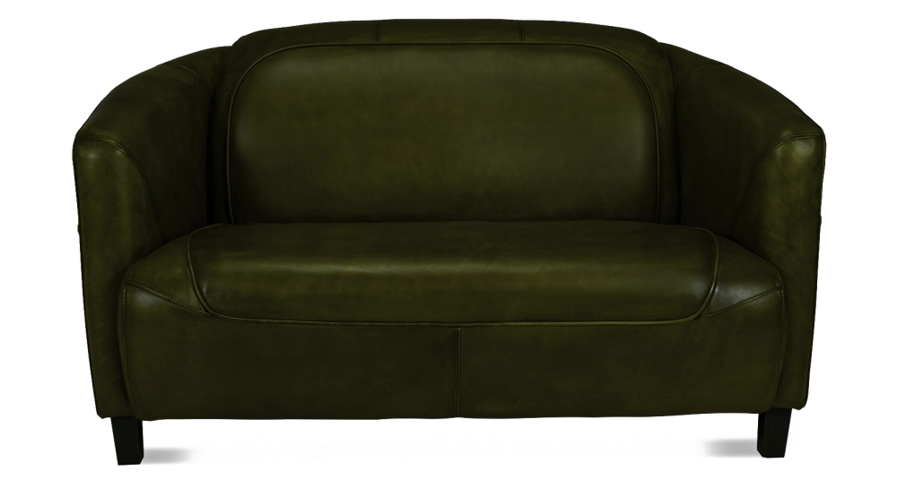 Canapé club cuir 2 places vert olive Canapé club cuir 2 places vert olive