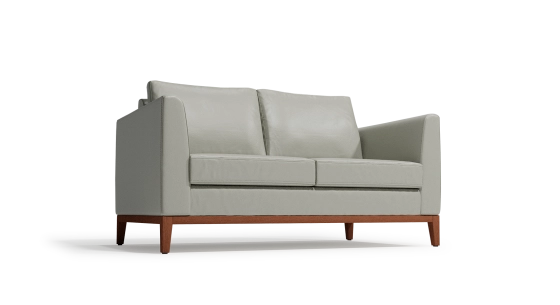 Canapé design 2 places cuir gris perle