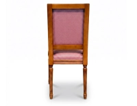 Chaise ancienne style Louis XVI bois teinte ancienne et tissu chevron bordeaux
