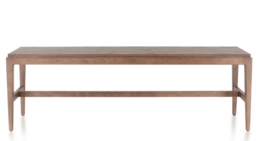Banc design bois teinte noyer assise bois L140 cm Banc design bois teinte noyer assise bois L140 cm