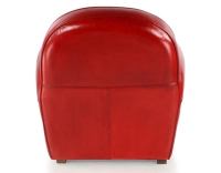 Leather club armchair red studded armrests Leather club armchair red studded armrests