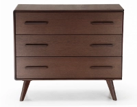 3-drawer oak chest of drawers dark brown stained wood 3-drawer oak chest of drawers dark brown stained wood