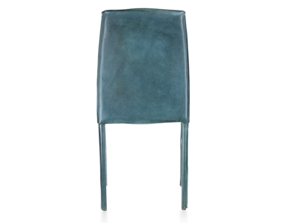 Chaise vintage cuir bleu