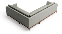 Canapé d'angle 5 places cuir gris perle (2g - a - 2d) Canapé d'angle 5 places cuir gris perle (2g - a - 2d)