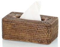 Rectangular brown rattan tissue box Rectangular brown rattan tissue box