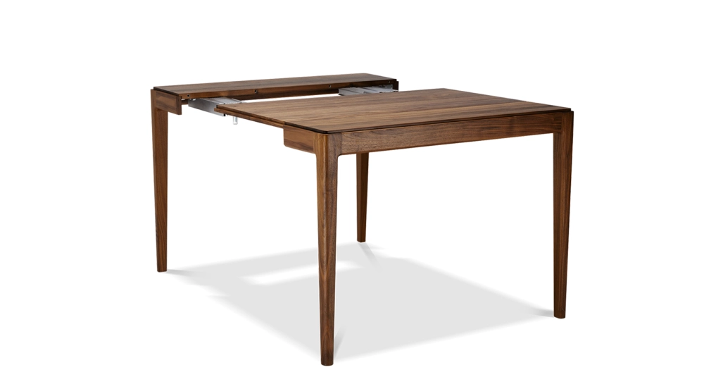 Console extensible en noyer avec 2 allonges teinte naturelle 120x40 cm Console extensible en noyer avec 2 allonges teinte naturelle 120x40 cm