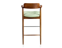Bar stool h80 cm cherry-stained wood green fabric seat Bar stool h80 cm cherry-stained wood green fabric seat