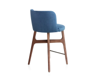 Bar stool h60 cm walnut-stained wood, denim-blue fabric seat Bar stool h60 cm walnut-stained wood, denim-blue fabric seat