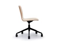 Chaise de bureau design pied métal noir à roulette assise tissu chiné beige Chaise de bureau design pied métal noir à roulette assise tissu chiné beige