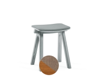 Tabouret en chêne tapissé H45 cm bois teinte merisier assise tissu taupe Tabouret en chêne tapissé H45 cm bois teinte merisier assise tissu taupe