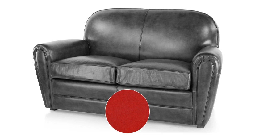 2 seater leather club sofa red piped armrests 2 seater leather club sofa red piped armrests