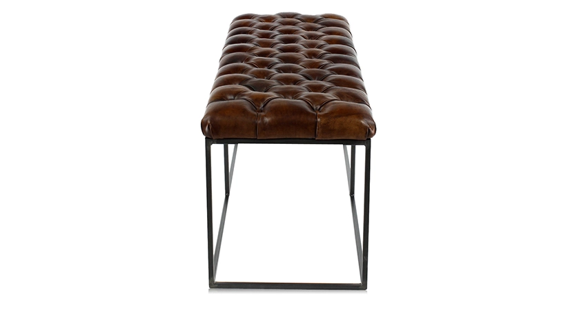 Chesterfield leather bench dark brown Chesterfield leather bench dark brown