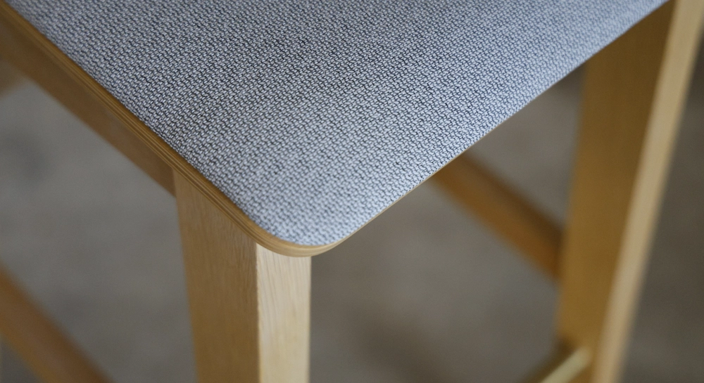 Oak bar stool H80 cm wood stain X seat fabric Y