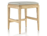 Tabouret design H45 cm bois teinte naturelle assise tissu beige naturel Tabouret design H45 cm bois teinte naturelle assise tissu beige naturel