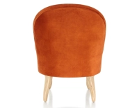 Fauteuil crapaud sans accoudoirs pieds bois teinte naturelle et tissu velours terracotta Fauteuil crapaud sans accoudoirs pieds bois teinte naturelle et tissu velours terracotta