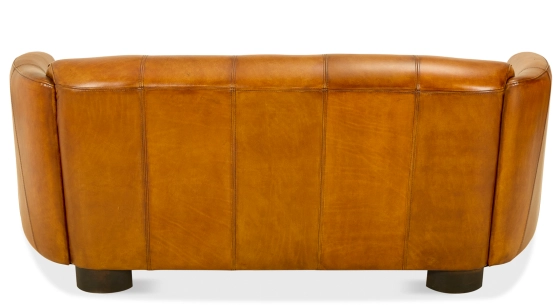 3 seater leather club sofa cognac