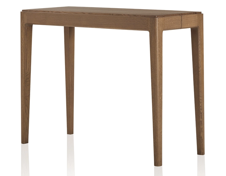 Console extensible en chêne avec 2 allonges teinte noyer 100x50 cm Console extensible en chêne avec 2 allonges teinte noyer 100x50 cm