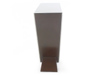 Console art déco double tiroirs bois teinte marron foncé Console art déco double tiroirs bois teinte marron foncé