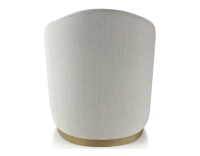 Fauteuil club tissu tissu beige naturel socle bois effet laiton Fauteuil club tissu tissu beige naturel socle bois effet laiton