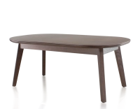 Table basse ovale en chêne et céramique avec bois teinte marron foncé plateau céramique brun oxydé 100x60 cm Table basse ovale en chêne et céramique avec bois teinte marron foncé plateau céramique brun oxydé 100x60 cm