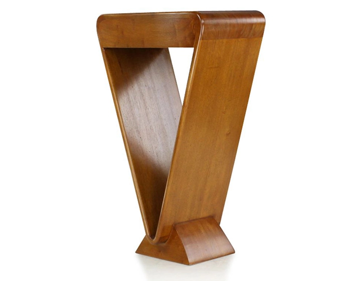 Console art déco simple tiroir bois teinte merisier Console art déco simple tiroir bois teinte merisier