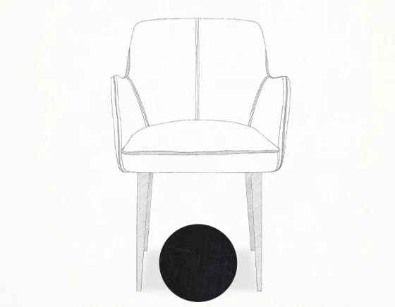 Chaise vintage avec accoudoirs cuir noir