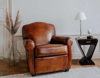 Fauteuil club cuir marron clair Fauteuil club cuir marron clair