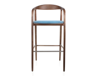 Tabouret de bar h80 cm teinte marron foncé assise tissu bleu jean bois teinte marron foncé et tissu bleu jean Tabouret de bar h80 cm teinte marron foncé assise tissu bleu jean bois teinte marron foncé et tissu bleu jean