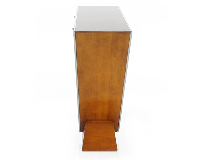Console art déco double tiroirs bois teinte merisier Console art déco double tiroirs bois teinte merisier