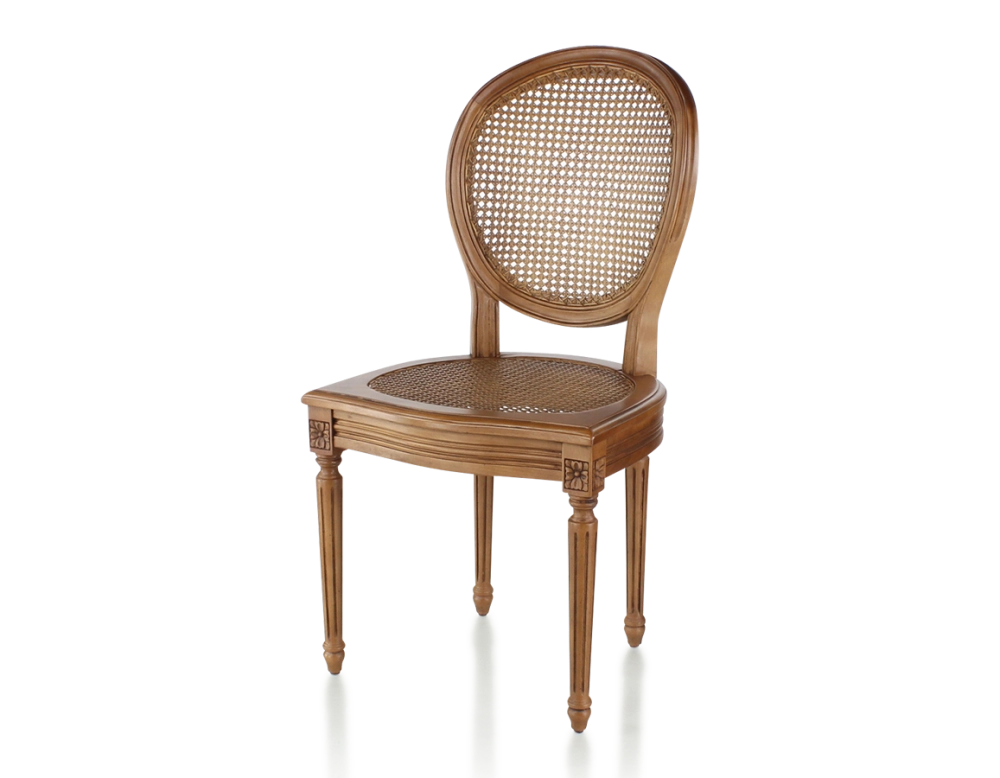 Chaise ancienne style Louis XVI bois teinte ancienne assise et dossier cannés Chaise ancienne style Louis XVI bois teinte ancienne assise et dossier cannés