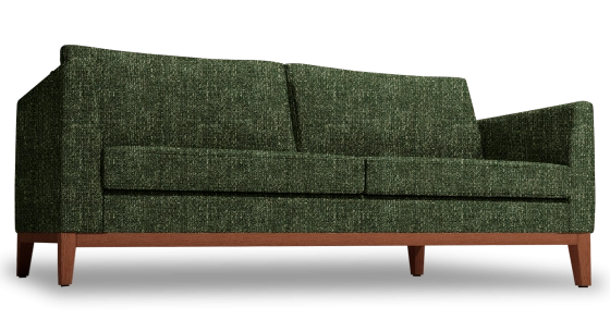 Canapé design 3 places tissu chiné vert