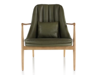 Scandinavian armchair natural wood stain and khaki leather Scandinavian armchair natural wood stain and khaki leather