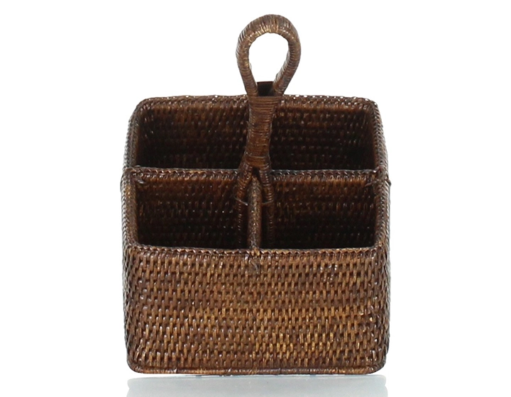 Brown rattan cutlery range Brown rattan cutlery range