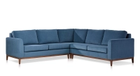 Canapé d'angle 6 places tissu bleu jean (2,5G - A - 2,5D)