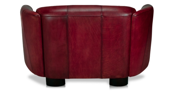 2 seater leather club sofa burgundy