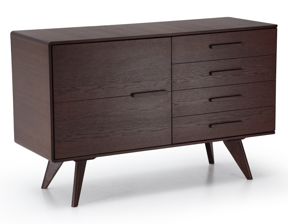 Buffet 2 portes en chêne bois teinte marron foncé Buffet 2 portes en chêne bois teinte marron foncé