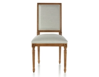 Chaise ancienne style Louis XVI bois teinte ancienne et tissu beige naturel Chaise ancienne style Louis XVI bois teinte ancienne et tissu beige naturel