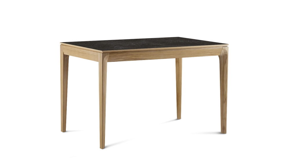 Table extensible 6 à 10 personnes en chêne et céramique allonges bois avec bois teinte naturelle et plateau céramique effet ardoise 140x90 cm Table extensible 6 à 10 personnes en chêne et céramique allonges bois avec bois teinte naturelle et plateau céramique effet ardoise 140x90 cm