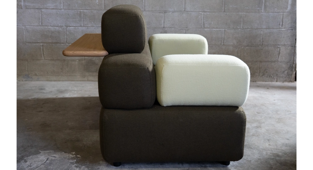 Antique 3 seater sofa tissu en laine bouillie marron