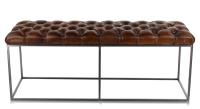 Chesterfield leather bench dark brown Chesterfield leather bench dark brown