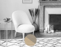Fauteuil crapaud sans accoudoirs pieds bois teinte naturelle et tissu chevron beige Fauteuil crapaud sans accoudoirs pieds bois teinte naturelle et tissu chevron beige