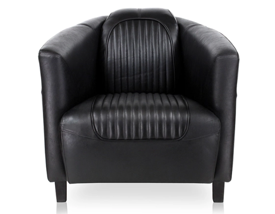 Leather club armchair black