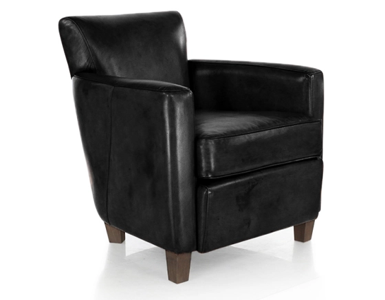 Leather club armchair black