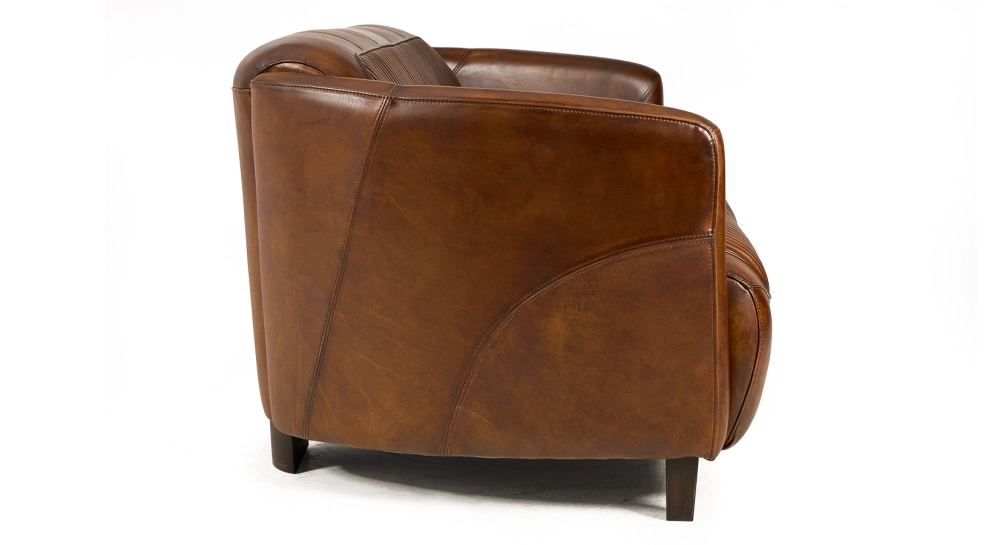 Canapé club cuir 3 places marron vintage Canapé club cuir 3 places marron vintage