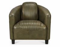 Fauteuil club cuir vert olive