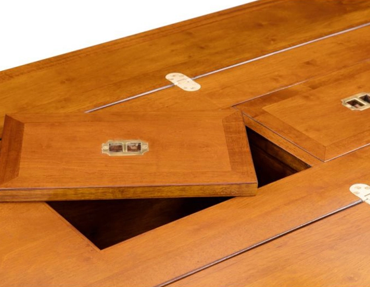 Table basse marine pliante bois teinte merisier Table basse marine pliante bois teinte merisier