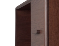 Bibliothèque en chêne bois teinte marron foncé Bibliothèque en chêne bois teinte marron foncé