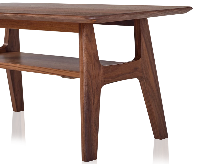Table basse rectangulaire en noyer teinte naturelle 100x50 cm 100x50 cm