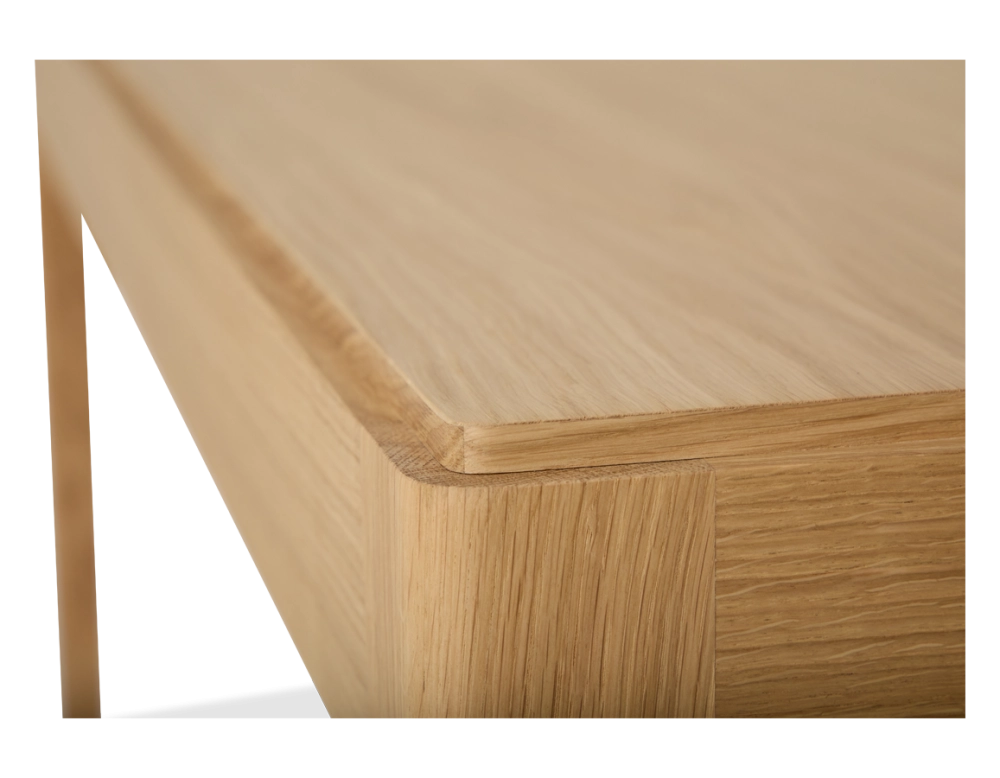 Bureau design en chêne teinte naturelle dorée L150 cm